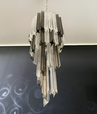 Murano Spiral Prisms Transparent Smoked Chandelier