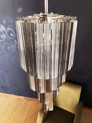 Murano Spiral Prisms Transparent Smoked Chandelier