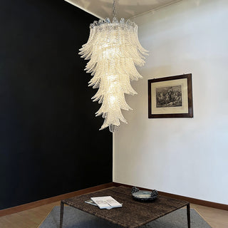 Murano Transparent Felch Spiral Chandelier