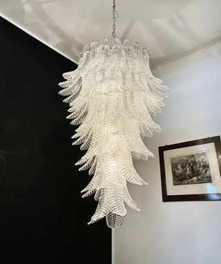 Murano Transparent Felch Spiral Chandelier