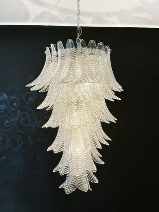 Murano Transparent Felch Spiral Chandelier