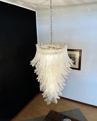 Murano Transparent Felch Spiral Chandelier