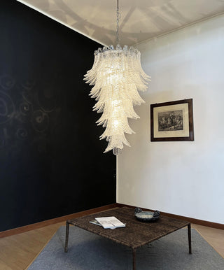 Murano Transparent Felch Spiral Chandelier