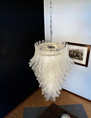 Murano Transparent Felch Spiral Chandelier