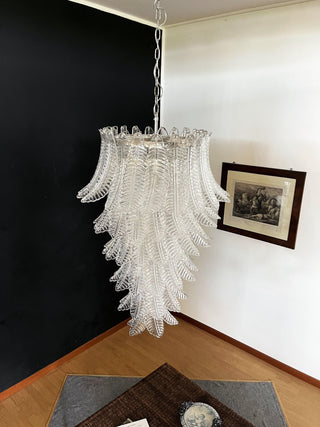 Murano Transparent Felch Spiral Chandelier