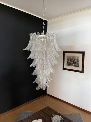 Murano Transparent Felch Spiral Chandelier