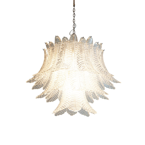 Murano Transparent Ferns Glass Chandelier