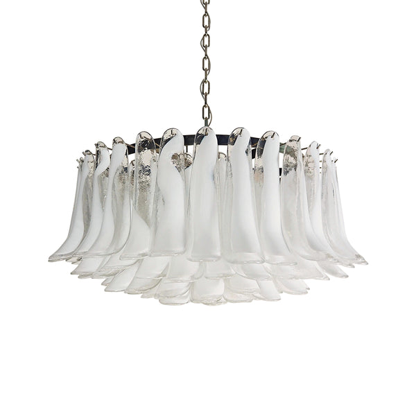 Murano Transparent Glass Petal Chandelier