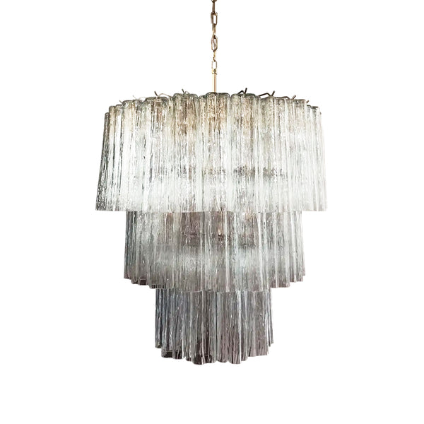 Murano Transparent Glass Tube Chandelier