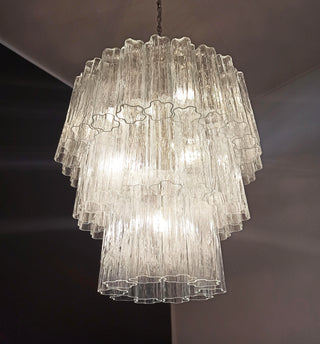 Murano Transparent Glass Tube Chandelier