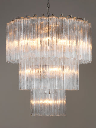 Murano Transparent Glass Tube Chandelier