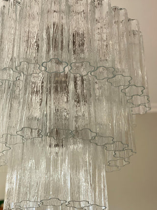 Murano Transparent Glass Tube Chandelier