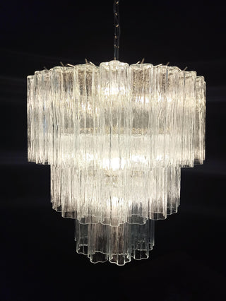 Murano Transparent Glass Tube Chandelier