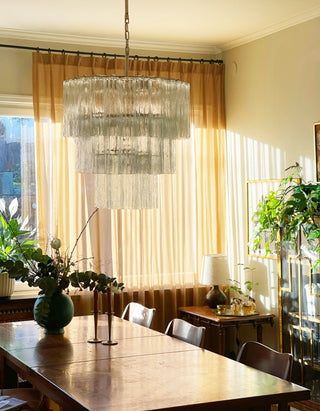 Murano Transparent Glass Tube Chandelier