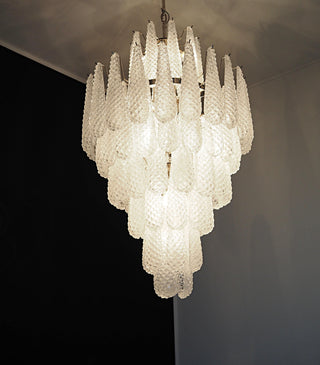 Murano Transparent Petals Glass Chandelier