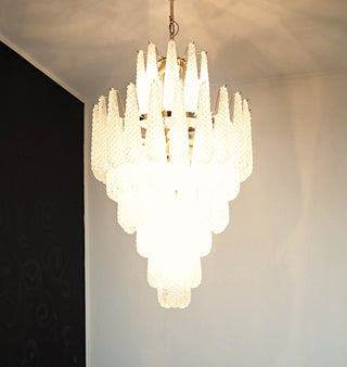 Murano Transparent Petals Glass Chandelier