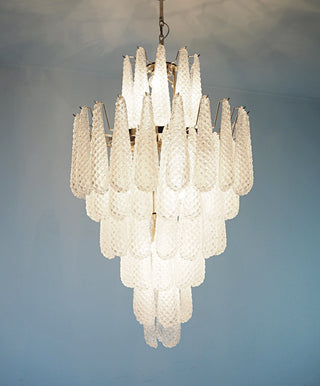 Murano Transparent Petals Glass Chandelier