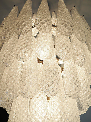 Murano Transparent Petals Glass Chandelier