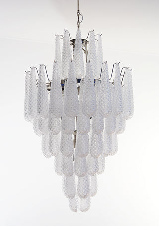 Murano Transparent Petals Glass Chandelier