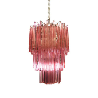 Murano Triedri Prisms Pink Chandelier