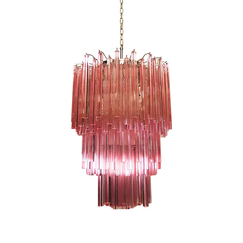 Murano Triedri Prisms Pink Chandelier | Korewolamp