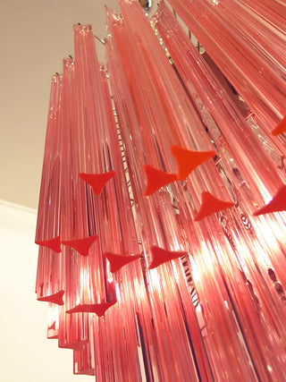 Murano Triedri Prisms Pink Chandelier