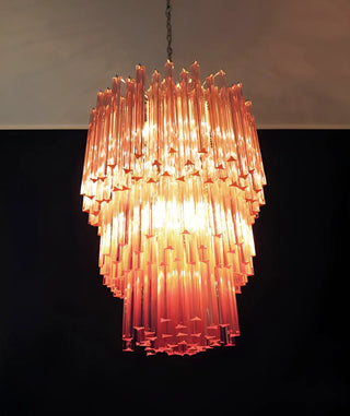 Murano Triedri Prisms Pink Chandelier