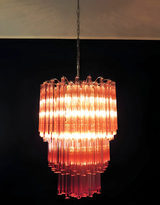 Murano Triedri Prisms Pink Chandelier