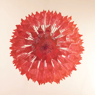 Murano Triedri Prisms Pink Chandelier