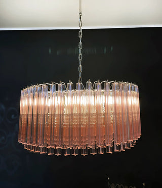 Murano Triedri Round Prisms Pink Chandelier