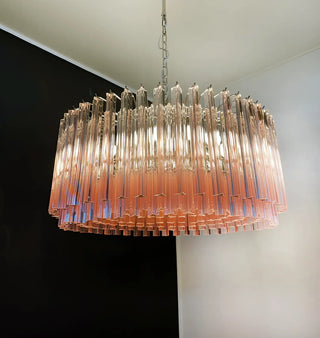 Murano Triedri Round Prisms Pink Chandelier