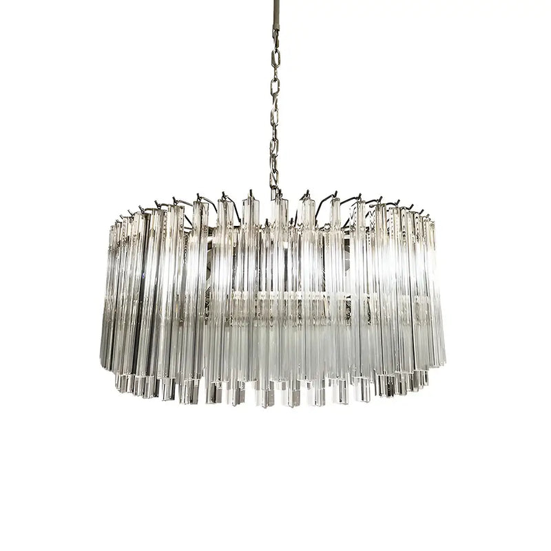 Murano Round Prisms Transparent Chandelier | Korewolamp