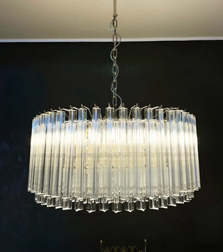 Murano Triedri Round Prisms Transparent Chandelier