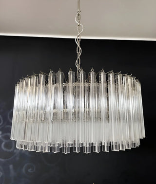 Murano Triedri Round Prisms Transparent Chandelier