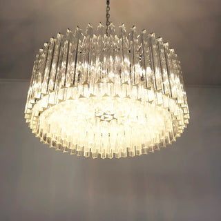 Murano Triedri Round Prisms Transparent Chandelier