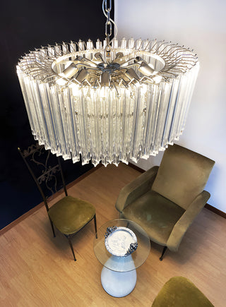 Murano Triedri Round Prisms Transparent Chandelier