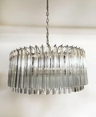 Murano Triedri Round Prisms Transparent Chandelier