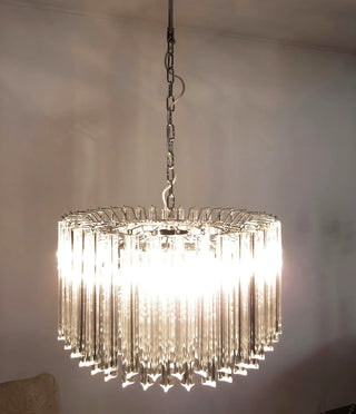 Murano Triedri Round Prisms Transparent Chandelier