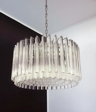 Murano Triedri Round Prisms Transparent Chandelier