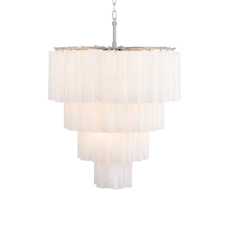 Murano White Glass Tubes Chandelier | Korewolamp