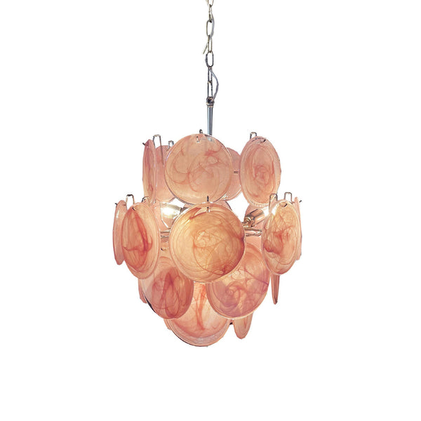 Vintage Murano Pink Glass Chandelier