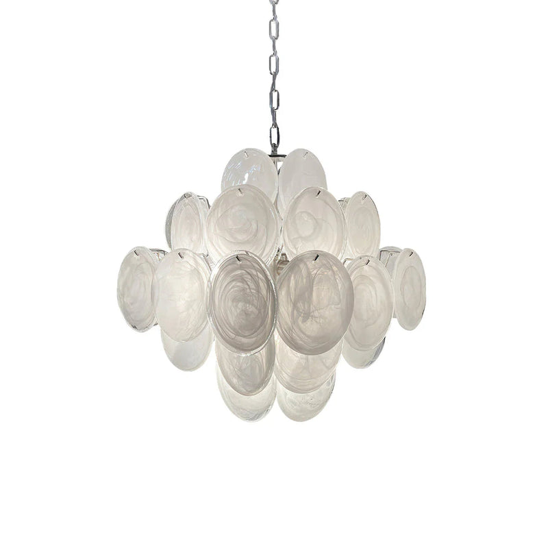 Round White Glass Chandelier | Korewolamp