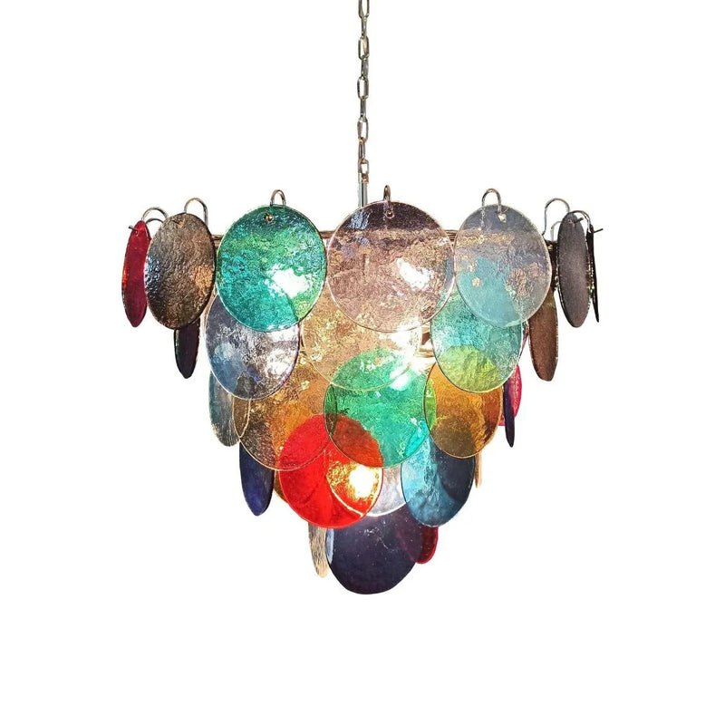 Colorful Disk Glass Round Chandelier | Korewolamp