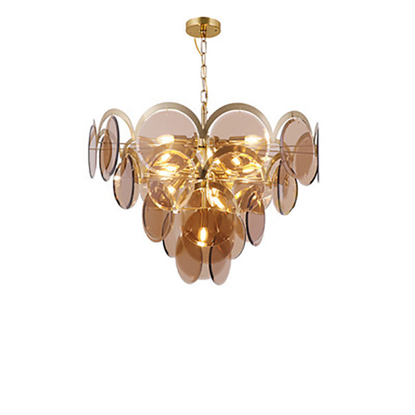 Murano Wrought Iron Glass Chandelier