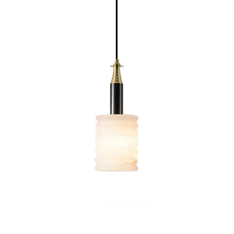 Alabaster Cylindrical Thread Pendant Light | Korewolamp