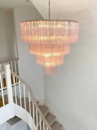 Vintage Murano Pink Glass Chandelier