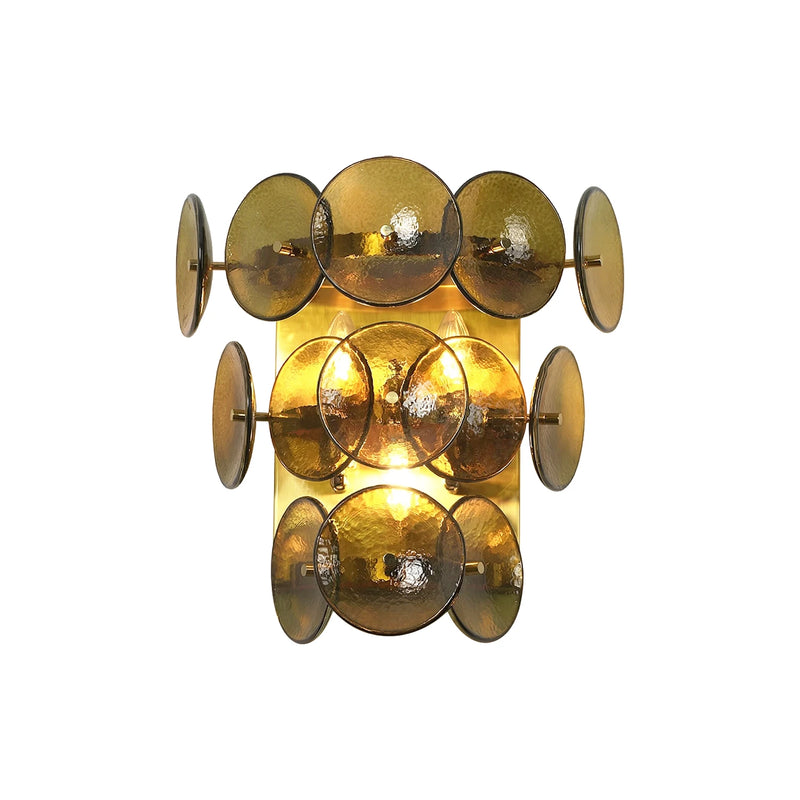 Olive Green Disc Glass Wall Lamp | Korewolamp