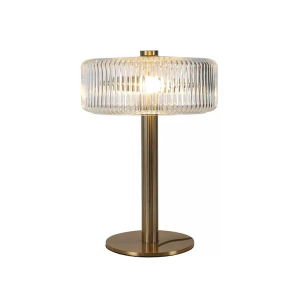 Opaque Striped Glass Shade Table Lamp