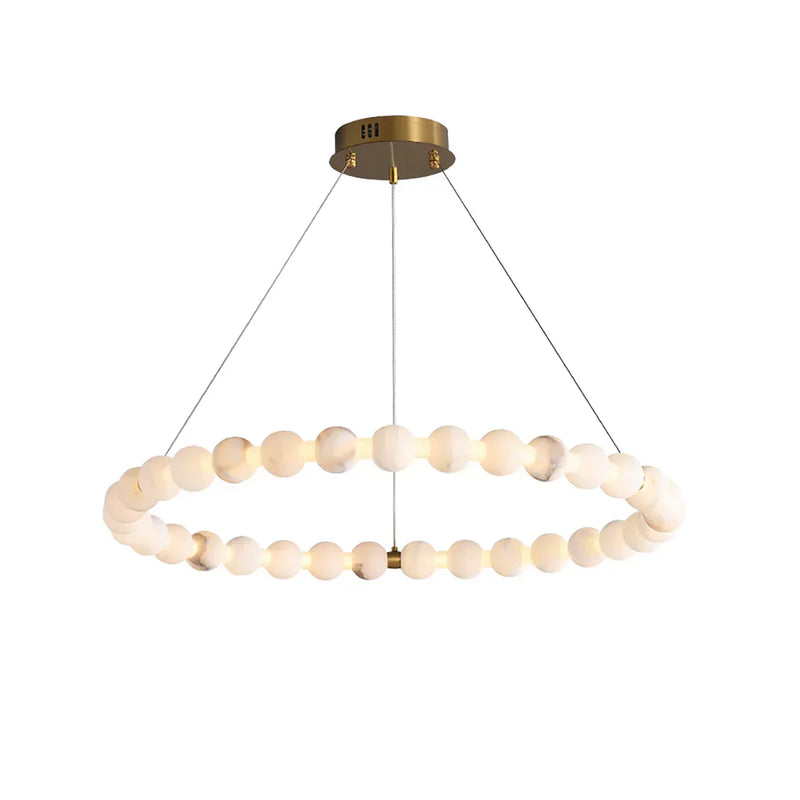 Pearl Alabaster Necklace Round Chandelier | Korewolamp