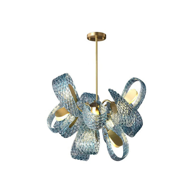 Petal Blue Glass Chandelier | Korewolamp